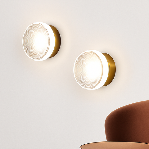 Round Glass LED Wall Light for Hallway and Bedroom Accent Lighting
