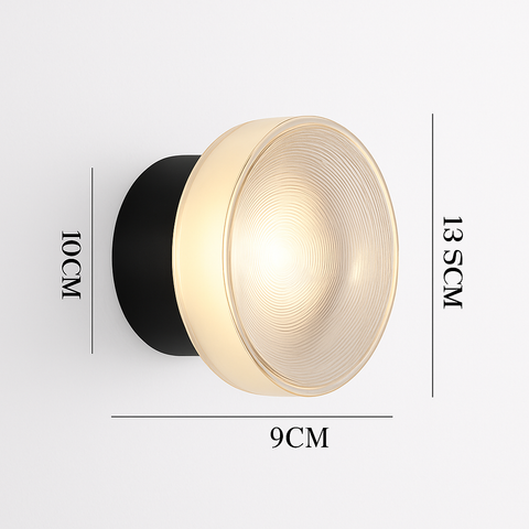 Round Glass LED Wall Light for Hallway and Bedroom Accent Lighting