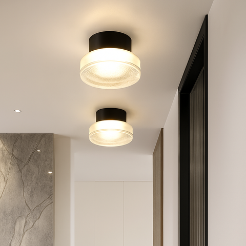 Round Glass LED Wall Light for Hallway and Bedroom Accent Lighting