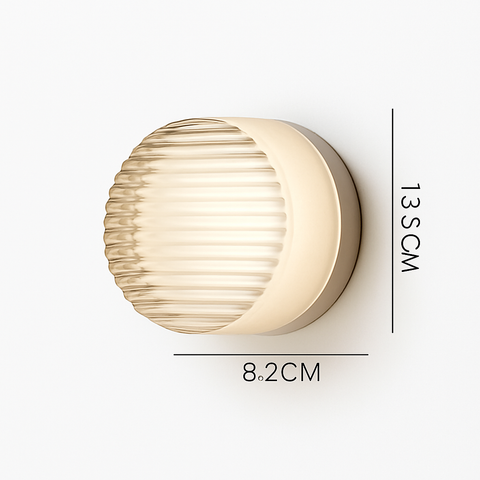 Round Glass LED Wall Light for Hallway and Bedroom Accent Lighting