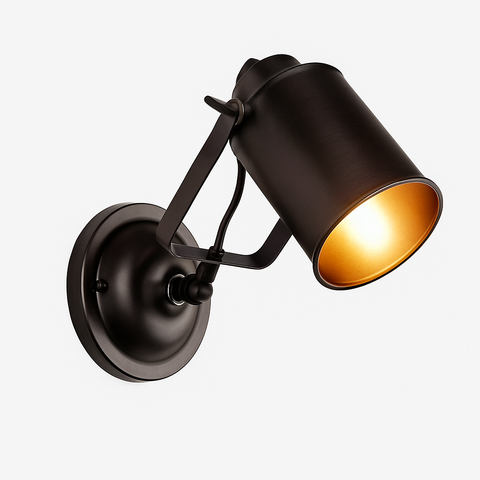 Adjustable Metal Wall Spotlight for Industrial Interior Accent Lighting