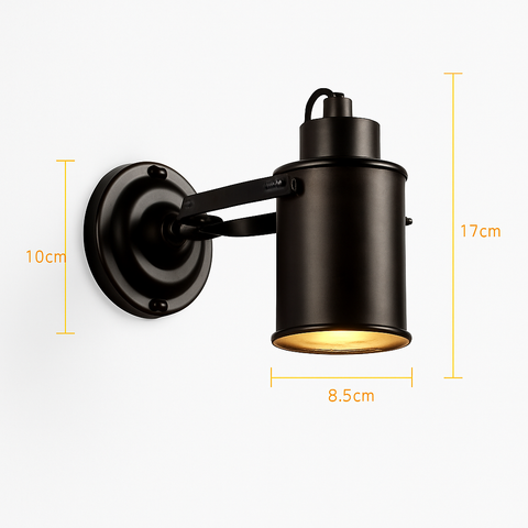 Adjustable Metal Wall Spotlight for Industrial Interior Accent Lighting