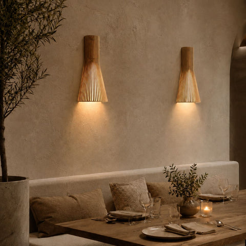 Scandinavian Wood Wall Sconce for Bedrooms, Hallways, and Living Rooms