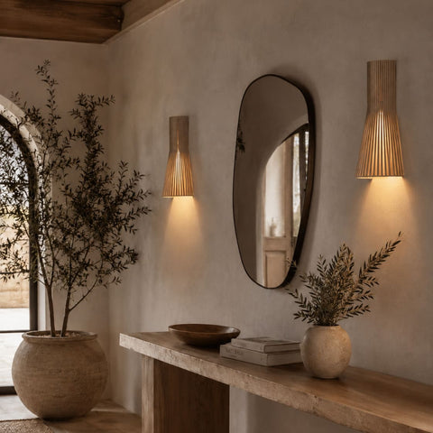 Scandinavian Wood Wall Sconce for Bedrooms, Hallways, and Living Rooms