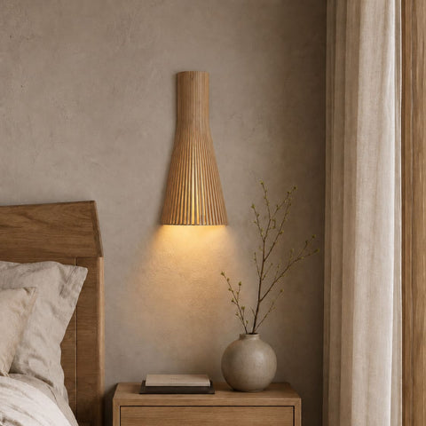Scandinavian Wood Wall Sconce for Bedrooms, Hallways, and Living Rooms