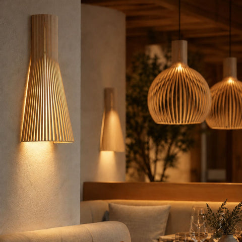Scandinavian Wood Wall Sconce for Bedrooms, Hallways, and Living Rooms