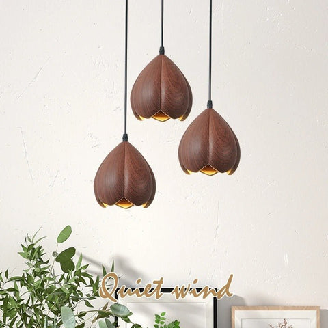 Petal-Shaped Resin Pendant Light for Bedroom and Dining Area Lighting
