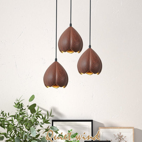 Petal-Shaped Resin Pendant Light for Bedroom and Dining Area Lighting