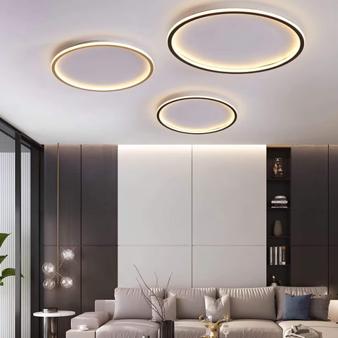 Modern Ring LED Flush Mount Ceiling Light with Dimmable Options