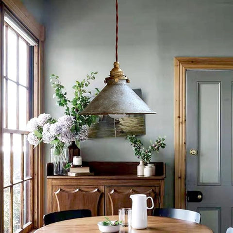 Rustic Metal Pendant Light for Kitchen Counters and Dining Areas
