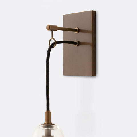 Wall Light with Copper Finish and Suspended Glass Shade