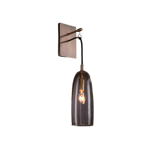 Wall Light with Copper Finish and Suspended Glass Shade