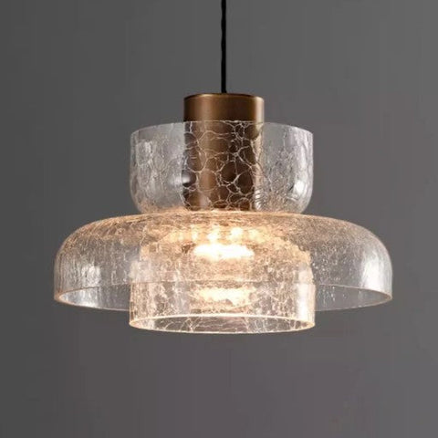 Crackled Glass Pendant Light for Kitchen Islands and Dining Rooms