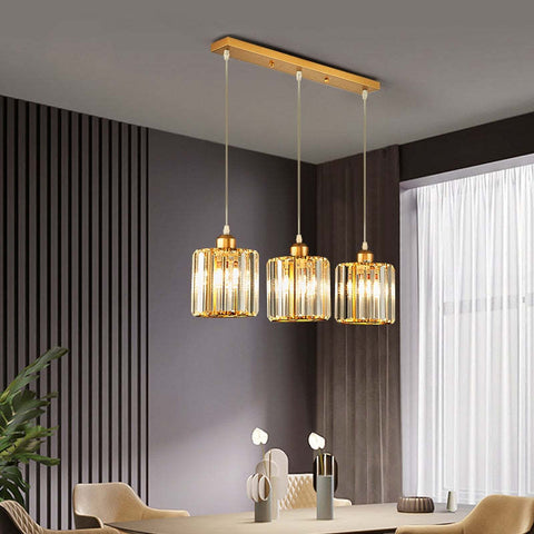 Ribbed Glass Cluster Pendant Light for Dining Tables and Kitchens