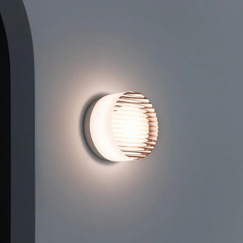 Ribbed Round LED Wall Light