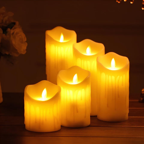 Realistic Flameless LED Candle Set with Flickering Flame Effect for Home Decor