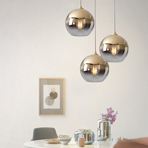 Modern Glass Globe Pendant Light for Dining Rooms and Kitchen Islands