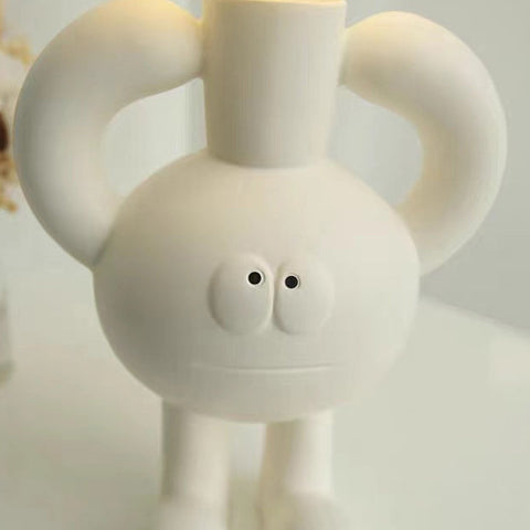 Playful Character Table Lamp with Glass Globe and Sculptural Resin Base for Indoor Spaces