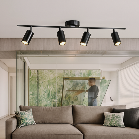 Adjustable Multi-Spot Ceiling Bar for Directional Interior Lighting