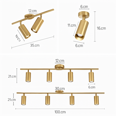 Adjustable Multi-Spot Ceiling Bar for Directional Interior Lighting