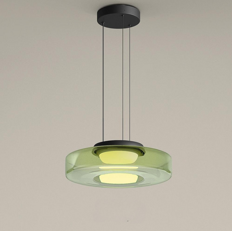 Modern Bauhaus Glass Pendant Light with Adjustable Suspension