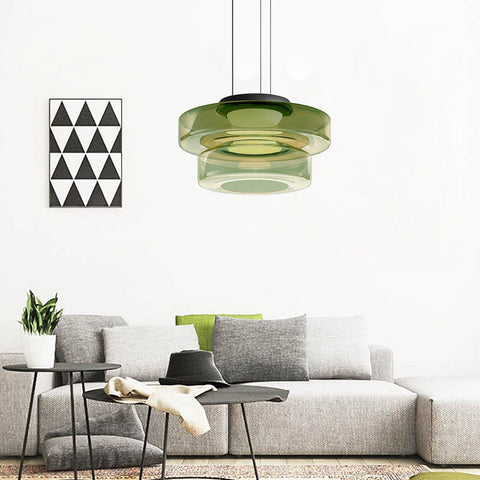 Modern Bauhaus Glass Pendant Light with Adjustable Suspension