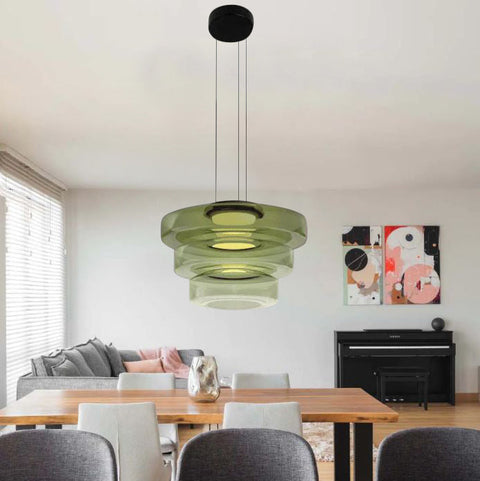 Modern Bauhaus Glass Pendant Light with Adjustable Suspension