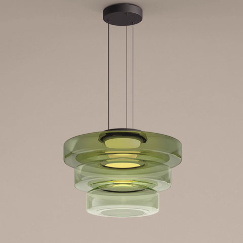Modern Bauhaus Glass Pendant Light with Adjustable Suspension