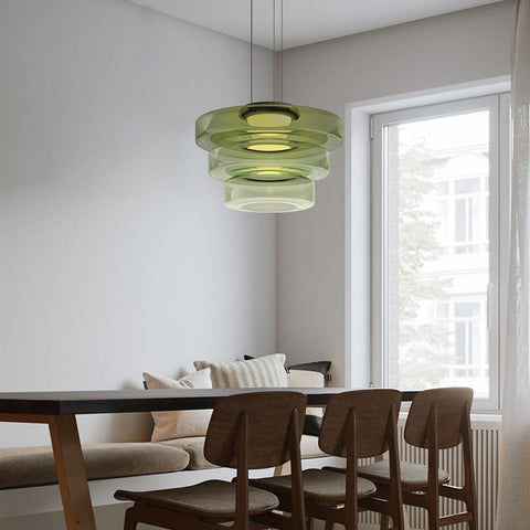 Modern Bauhaus Glass Pendant Light with Adjustable Suspension