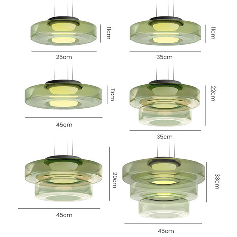 Modern Bauhaus Glass Pendant Light with Adjustable Suspension