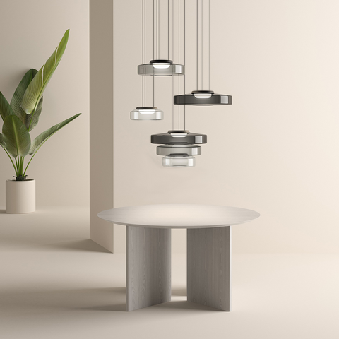 Modern Bauhaus Glass Pendant Light with Adjustable Suspension