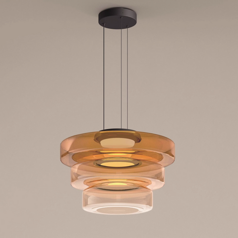 Modern Bauhaus Glass Pendant Light with Adjustable Suspension