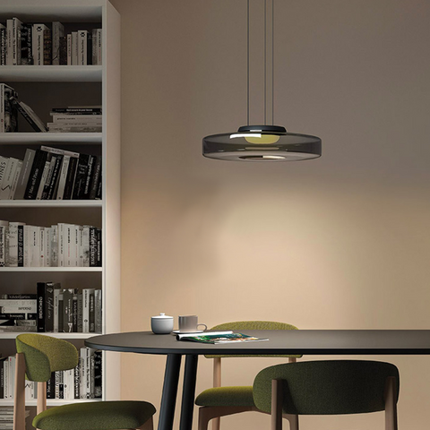 Modern Bauhaus Glass Pendant Light with Adjustable Suspension