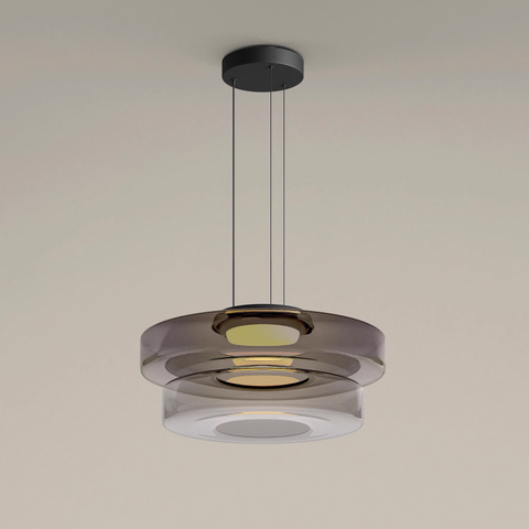 Modern Bauhaus Glass Pendant Light with Adjustable Suspension