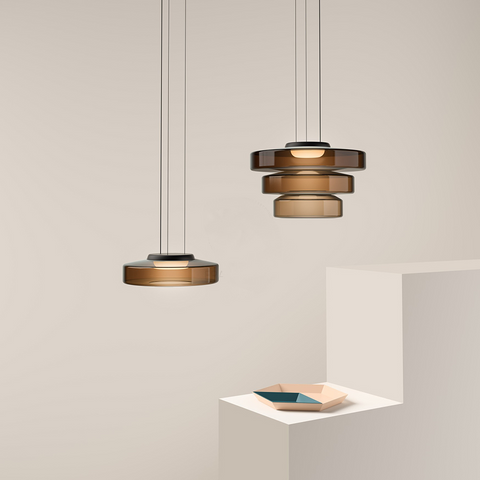 Modern Bauhaus Glass Pendant Light with Adjustable Suspension