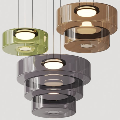 Modern Bauhaus Glass Pendant Light with Adjustable Suspension