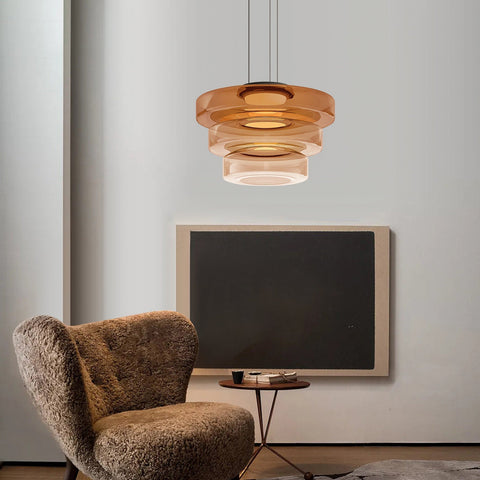 Modern Bauhaus Glass Pendant Light with Adjustable Suspension