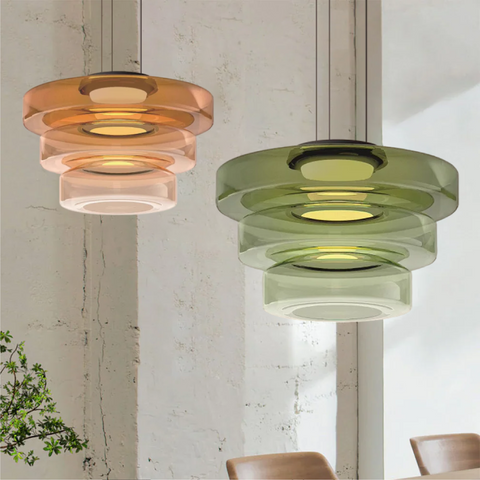 Modern Bauhaus Glass Pendant Light with Adjustable Suspension