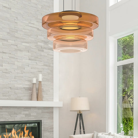 Modern Bauhaus Glass Pendant Light with Adjustable Suspension