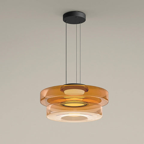 Modern Bauhaus Glass Pendant Light with Adjustable Suspension