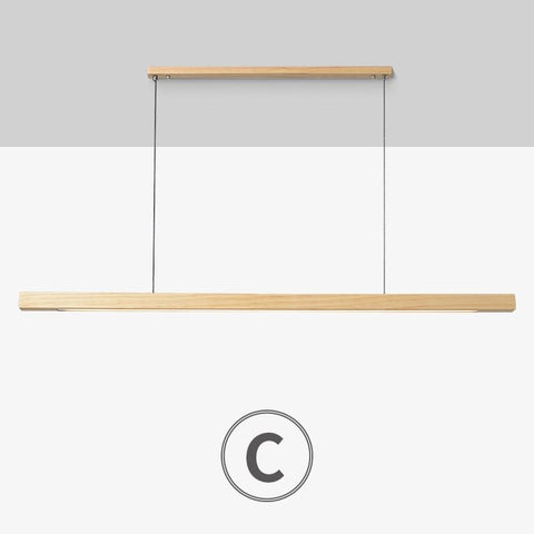 Linear Wood-Look LED Pendant Light for Kitchen Islands and Dining Tables