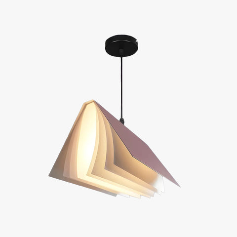 Pendant Light with Folded Book-Shaped Shade