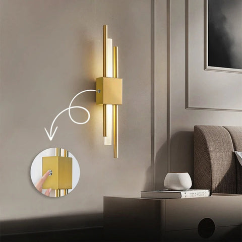 Modern LED Wall Sconce with Staggered Rod Design