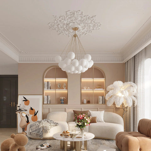 Glass Globe Chandelier for Living Room and Dining Room Lighting