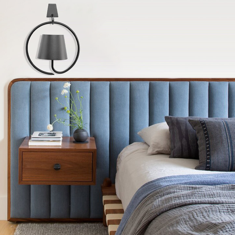 Rechargeable LED Pendant Lamp with Circular Frame, Touch Dimming and Warm Light