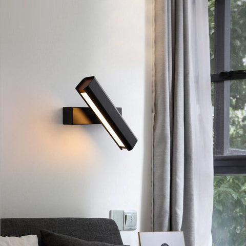 Rotating Wood and Metal LED Wall Sconce for Bedroom Reading Light