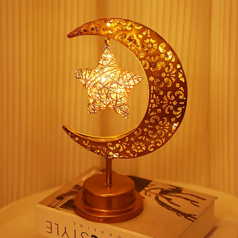 Crescent Moon and Star Decorative Table Lamp