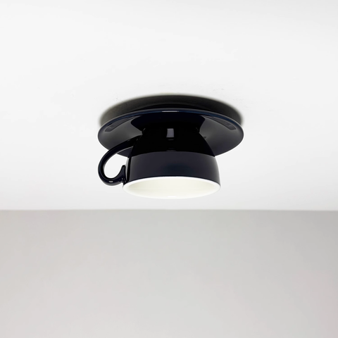 Ceramic Cup Flush Mount Ceiling Light for Bedrooms and Living Rooms