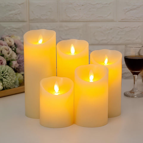 Realistic Flameless LED Candle Set with Flickering Flame Effect for Home Decor