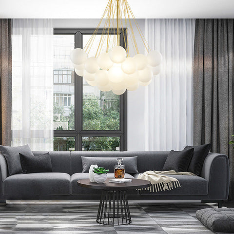 Glass Globe Chandelier for Living Room and Dining Room Lighting